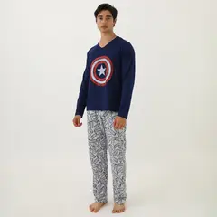 BEARCLIFF - Pijama Ml Mrv-0373 Azul Marino