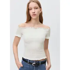 MANGO TEEN - Top Manga Corta 100% Algodón Mujer