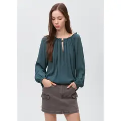 MANGO TEEN - Blusa Manga Larga Casual Mujer