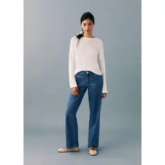 MANGO TEEN - Jean Straight Tiro Alto Mujer
