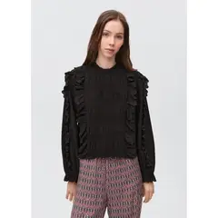 MANGO TEEN - Blusa Manga Larga 100% Algodón Mujer