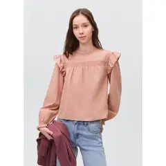 MANGO TEEN - Blusa Manga Larga 100% Algodón Mujer