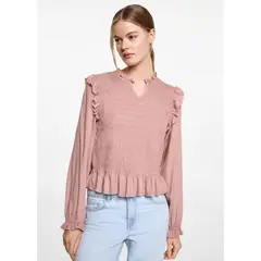 MANGO TEEN - Blusa Manga Larga Casual Mujer