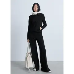 MANGO - Pantalón Wide Casual Mujer