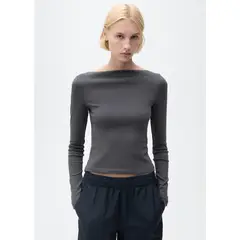 MANGO - Polo Manga Larga Algodón Mujer