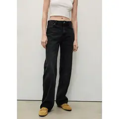 MANGO - Jean Straight Tiro Alto Mujer