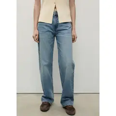 MANGO - Jean Straight Tiro Alto Mujer