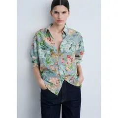 MANGO - Camisa Manga Larga Casual Mujer