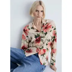 MANGO - Camisa Manga Larga Casual Mujer