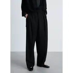 MANGO - Pantalón Wide Casual Mujer