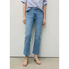 MANGO - Jean Flare Tiro Alto Mujer
