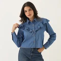 SYBILLA - Camisa Manga Larga 100% Algodón Mujer