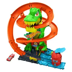 HOT WHEELS - City Pista T-rex Vs Estación De Bomberos
