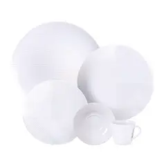 TRAMONTINA - Juego de Vajilla 20 Piezas Porcelana Grid