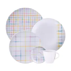 TRAMONTINA - Juego de Vajilla 20 Piezas Porcelana Sweet Color