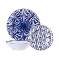 TRAMONTINA - Juego de Platos 12 Piezas Porcelana Abstratta