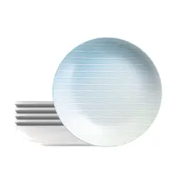 TRAMONTINA - Juego de Platos Hondo 6 Piezas Porcelana 22cm Polaris