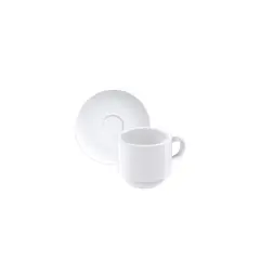 TRAMONTINA - Juego Taza y Platillo de Café 6 Piezas Porcelana 100ml Paola