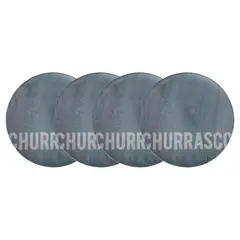 TRAMONTINA - Juego de Platos Raso 4 Piezas Porcelana 28cm Churrasco Stone