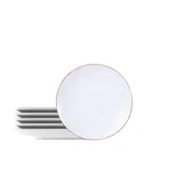 TRAMONTINA - Juego de Platos Postre 6 Piezas Porcelana 21cm Rústico Marrón