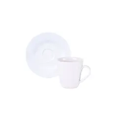 TRAMONTINA - Juego Taza y Platillo de Café 6 Piezas Porcelana 70ml Leonora