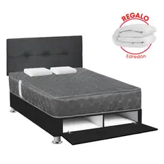 FORLI - Dormitorio Sabanera Acqua 2Plz Gris + Edredón