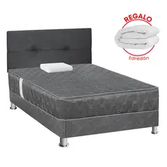 FORLI - Dormitorio Acqua 1.5 Plz Gris + Edredon