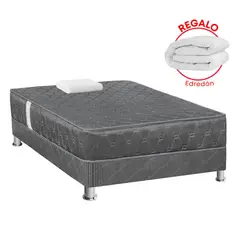 FORLI - Cama Americana Acqua 1.5Plz Gris+ Edredón