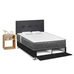 FORLI - Dormitorio Sabanera Acqua 2Plz + Velador Turin Beige