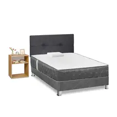 FORLI - Dormitorio Acqua 1.5 Plz + Velador Turin Beige