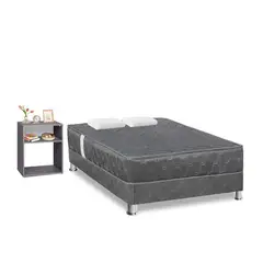 FORLI - Cama Americama Acqua 2Plz Gris + Velador Turin Gris