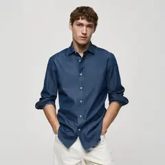 MANGO - Camisa Slim Fit Algodón Chambray