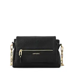 AMPHORA - Crossbody Elena Negro Y Textura