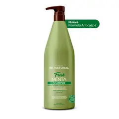 BE NATURAL - Shampoo Fresh Menta Para Cabello Con Caspa Y Graso 1lt