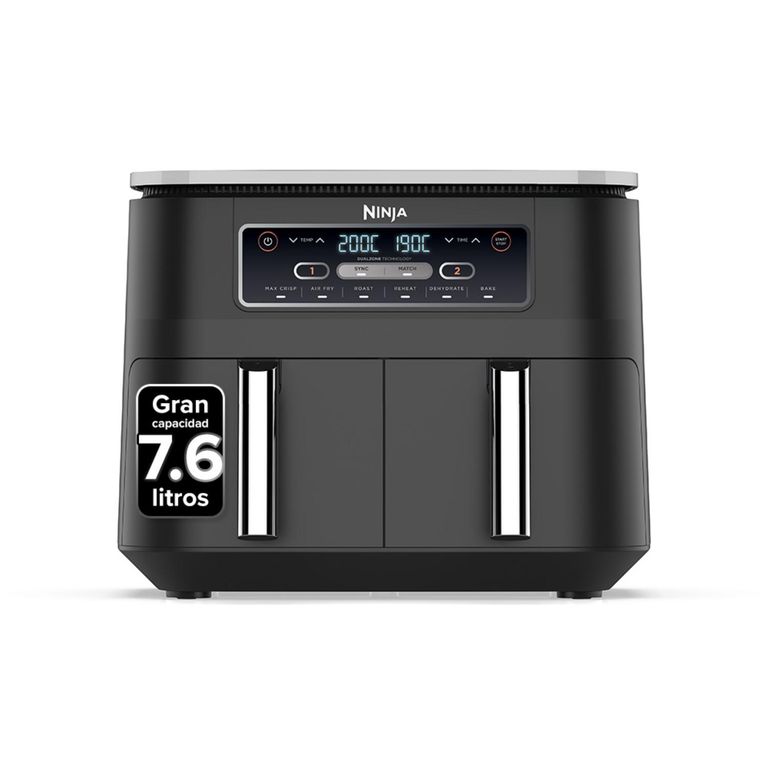 Freidora De Aire Doble 6 En 1 De 7.6l Ninja.