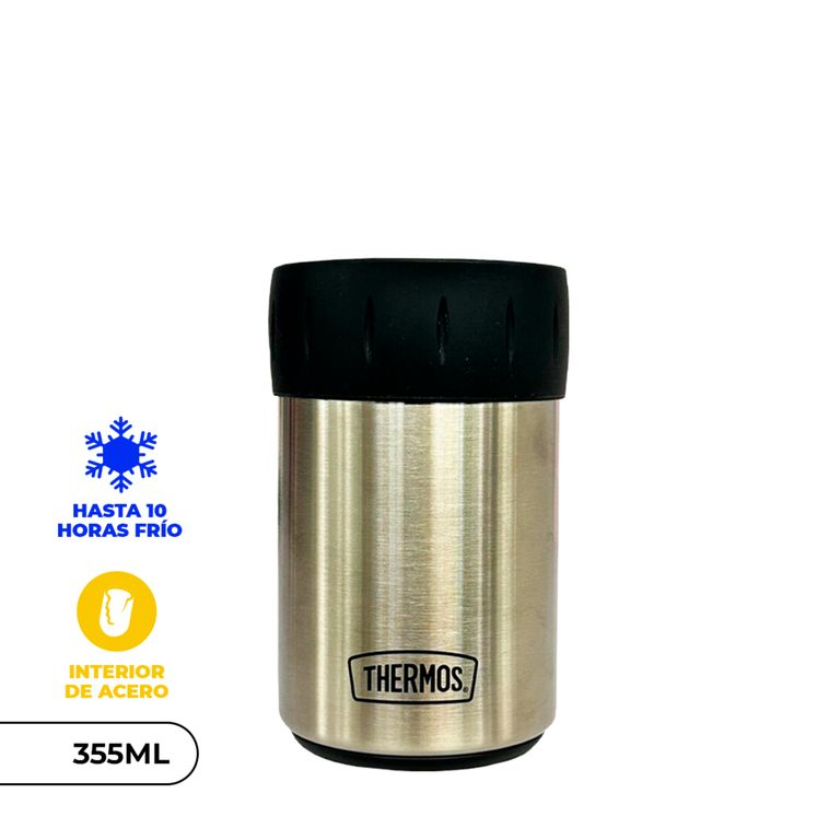 Porta Latas Acero Negro 355 Ml