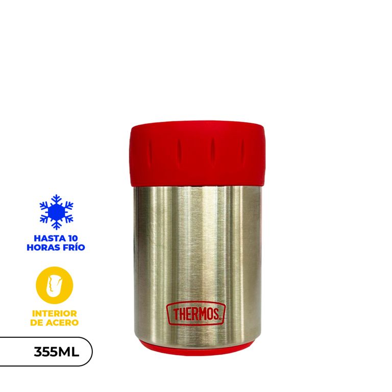 Porta Latas Acero Rojo 355 Ml