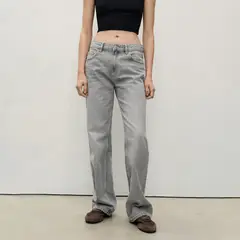 MANGO - Jean Straight Tiro Alto Mujer