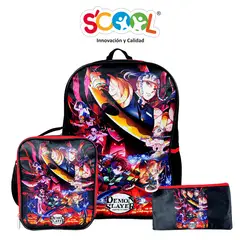 SCOOL - Set Mochila Oficio 1 Bolsillo Kombat Demon Slayer