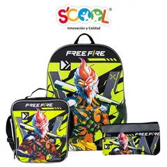 SCOOL - Set Mochila 3d Oficio 2 Bolsillos Ranger Free Fire