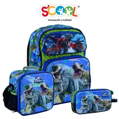 SCOOL - Set Mochila Escolar Oficio 3d Magic Jurassic