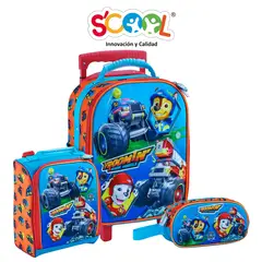 SCOOL - Set Maleta Mediana A4 Con Luces Y Sonido 3d Magic Premium Paw Patrol H