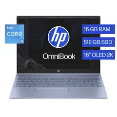 HP - Laptop 16-ba1051la Omnibook 5 , intel Core I5 13va, 16ram, 512gb Ssd, 2k, 16", Windows 11 Home.