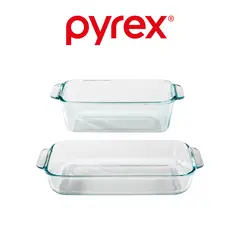 PYREX - Set Fuente Recta 2lt+ Molde Pan 1.4lt