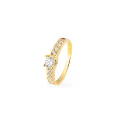 MAISHA - Anillo de Compromiso con Circones Incrustado Bañado en Oro