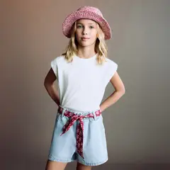 MANGO KIDS - Shorts Niña Algodón