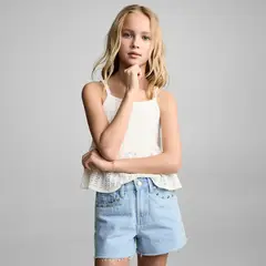 MANGO KIDS - Shorts Niña Algodón