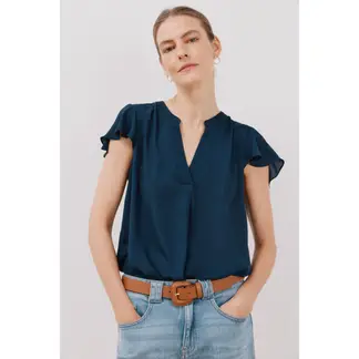 CORTEFIEL - Blusa Manga Corta Casual Mujer