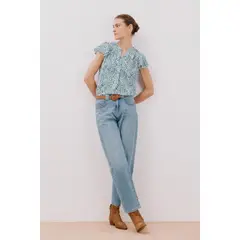 CORTEFIEL - Blusa Manga Corta Casual Mujer