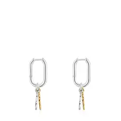 TOUS - Aretes De Aro Plata Oso Bicolor